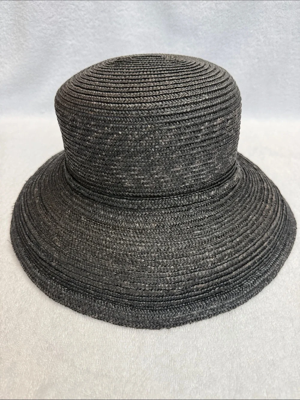 Eric Javits Black Braided Straw Sun Hat | Wire Rim | VGUC - Picture 4 of 11